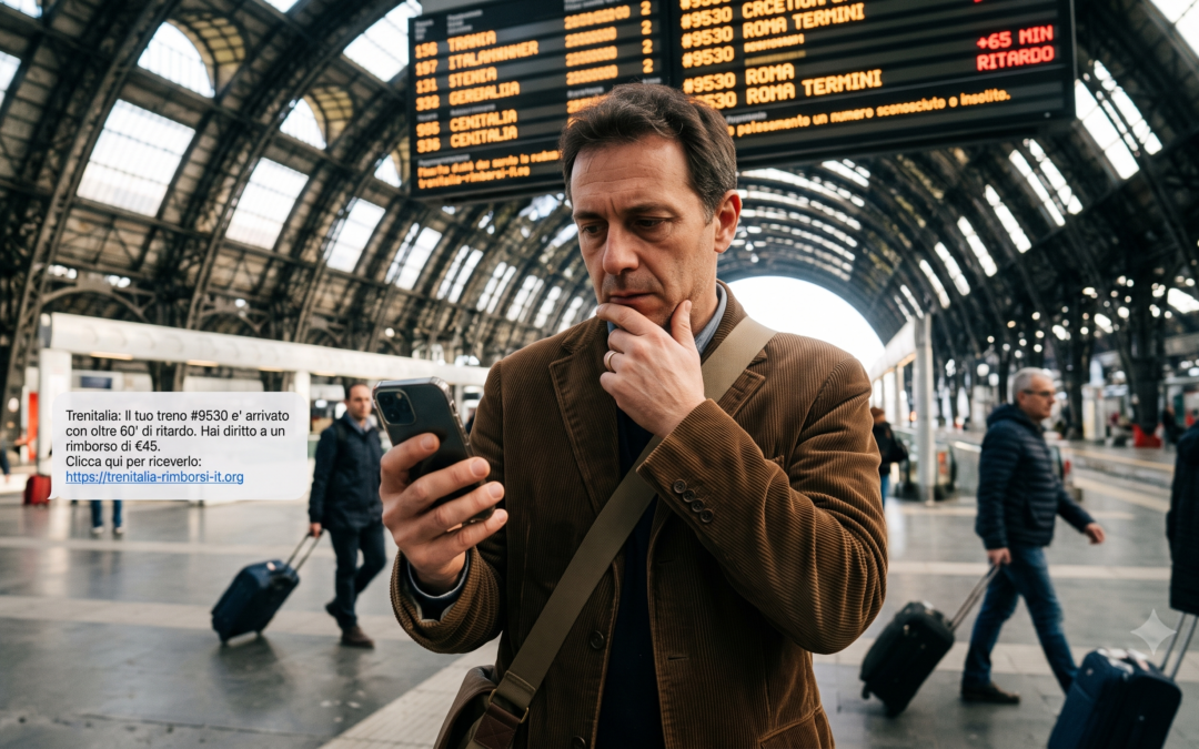 Truffa SMS Trenitalia: il falso rimborso per il treno in ritardo, come funziona e come difendersi